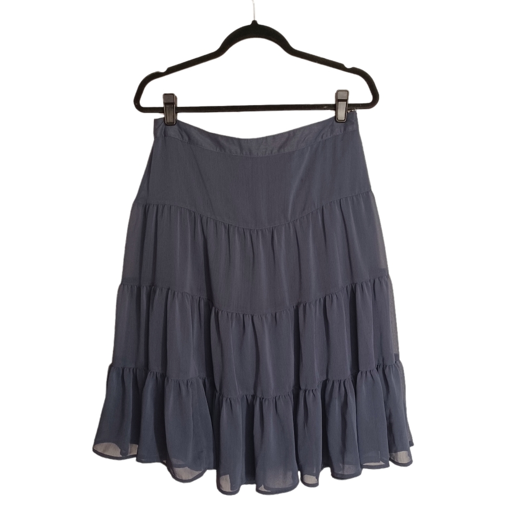 GEORGE Gray Tulle A Line Tiered Skirt Size 10 (Medium)